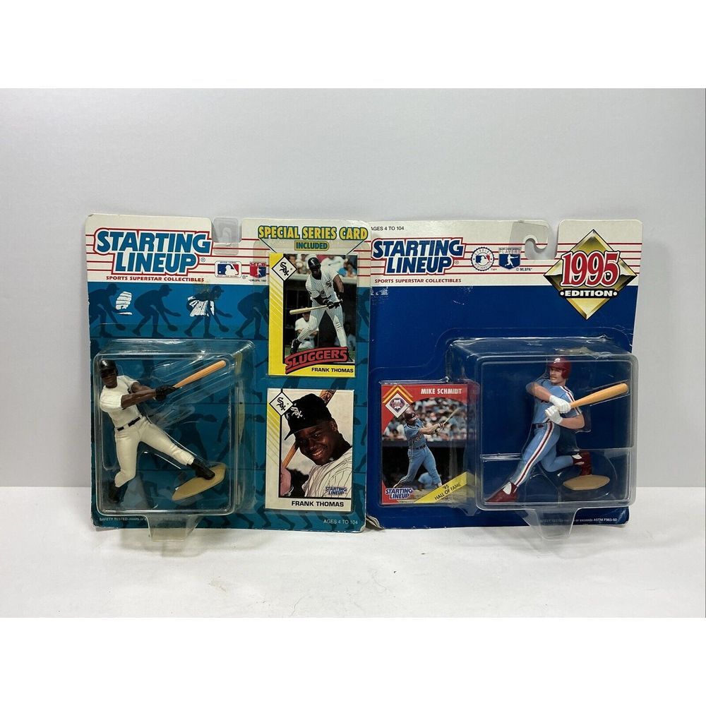 Vtg Starting Lineup MLB Baseball Figures W/ Cards Frank Thomas Mike‎ Schmidt